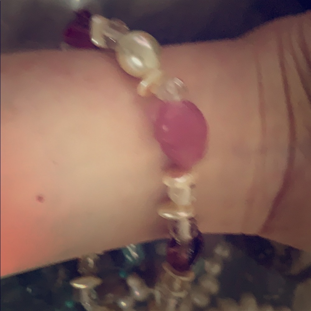 Amethyst, mother of pearl bracelet